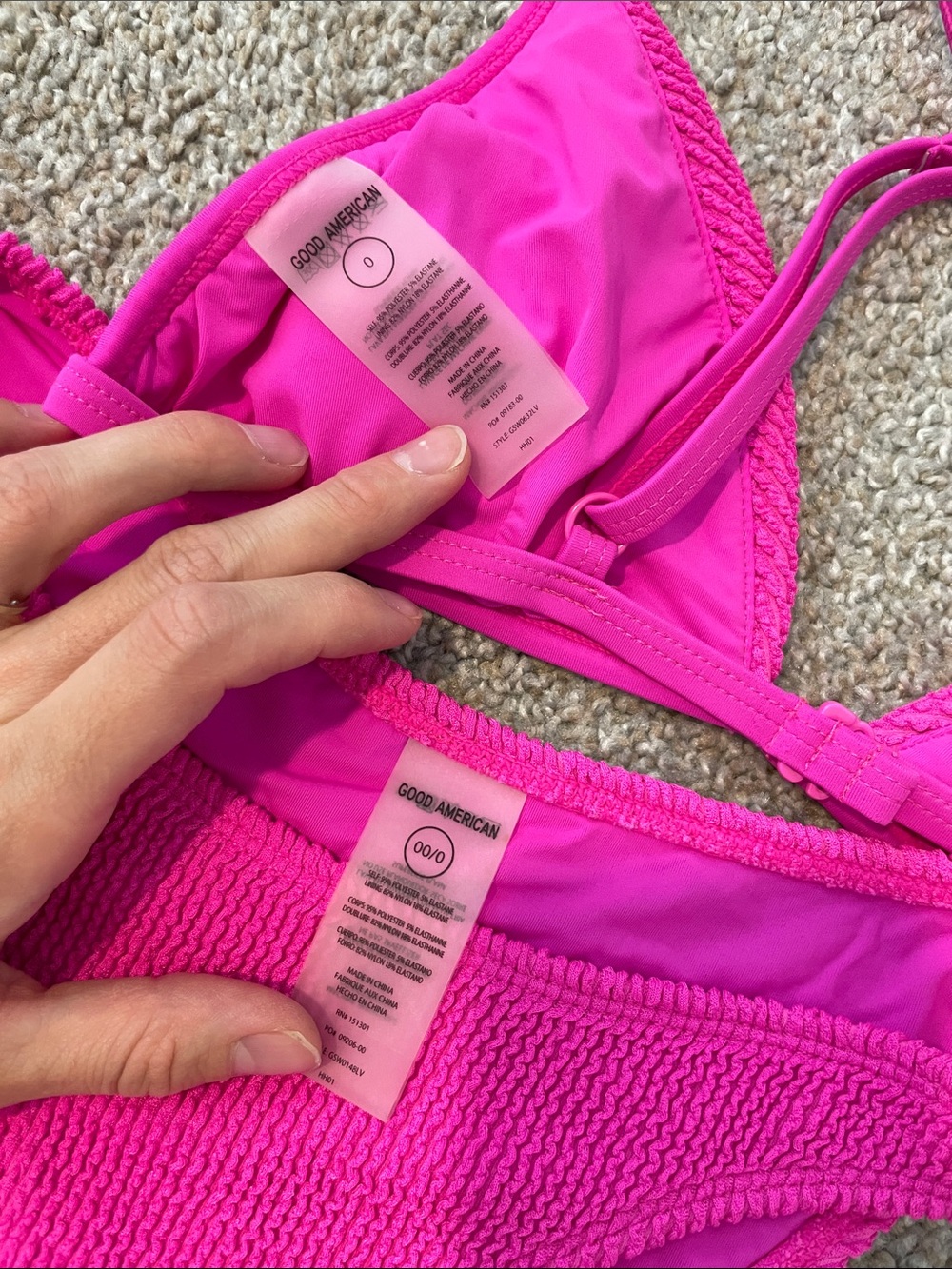 Good American Hot Pink Textured Bikini Set - Picture 3 of 3